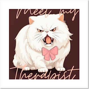 My cat is my therapist Posters and Art